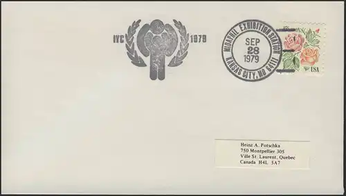 États-Unis Fleurs, Lettre SSt de l'exposition des timbres MIDAPHIL Kansas