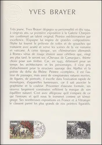 Collection Historique: Peintre Yves Brayer Pair Cheval Horses Chevaux 9.12.78