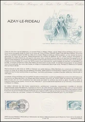 Collection Historique: Schloss Azay-le-Rideau 9.5. 1987