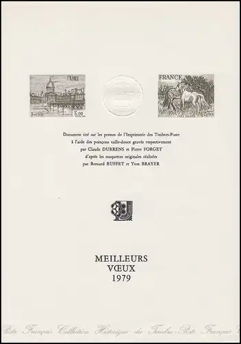 Collection Historique: Jahresgabe der Post Meilleurs Voeux Buffet & Brayer 1979