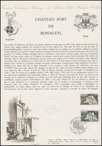 Collection Historique: Château et Churchill Bonaguil / Châtre Fort de Bonegul 1976