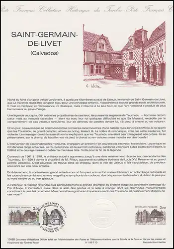 Collection Historique: Saint-Germain-de-Livet - Monument et Château 1.3.1986