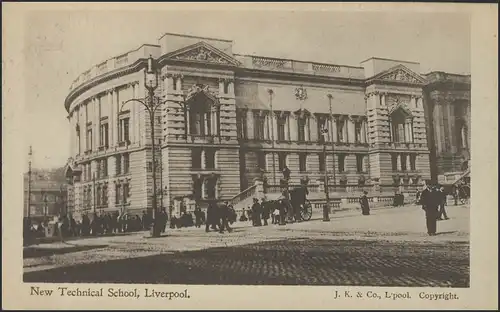 Carte de vue Liverpool:La nouvelle école technique, inutilisé