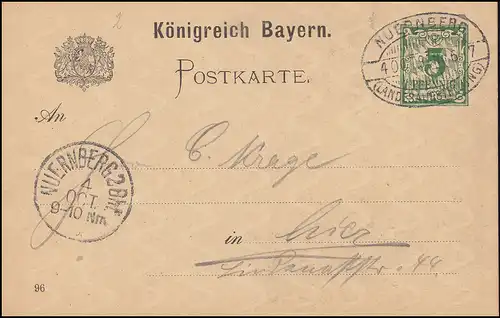 Bayern P 48 Exposition du Land - sans initiales, SSt Nuremberg 4.10.96