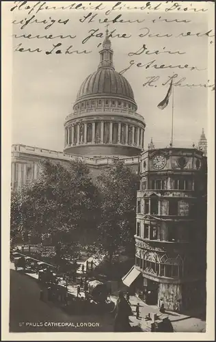 Ansichtskarte London: St. Pauls Kirche, London 1907 nach Antwerpen
