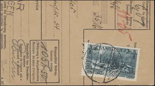 118 Burbacher Hütte als EF auf Briefstück aus NN-Karte VÖLKLINGEN 6.2.1931