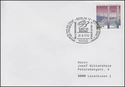 1652 Olympiastadion, Bf SSt Berlin Olympia-Bewerberstadt & Basketball-EM 28.6.93