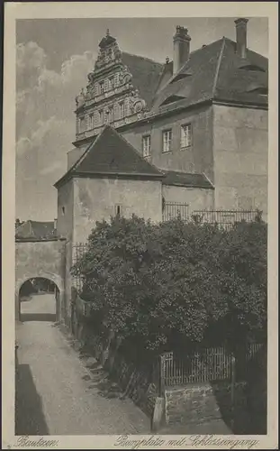 Carte de vue Bautzen: Château avec entrée du châteaux, 31.8.19