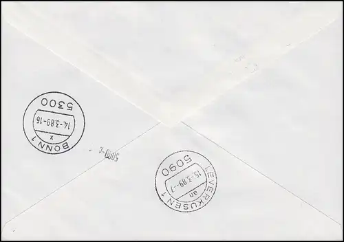 1138 Météo transrapid & Hauptbahnhof Bonn, lettre d'urgence SSt Bonn 11.3.1989