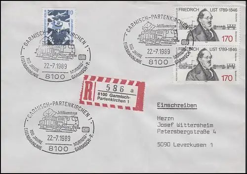 Eisenbahn Murnau-Garmisch-Partenkirchen & Friedrich List,R-Bf Garmisch-P.22.7.89