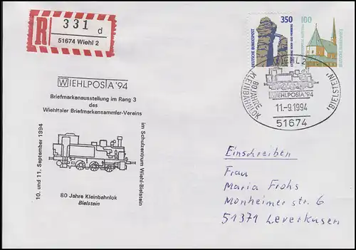Vol privé Kleinbahnlok Bielstein, R-Bf SSt Wiehl 11.9.94 + E-Schein