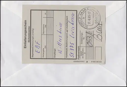 Pionnier ferroviaire Franz Kruckenberg, SWK-MiF R-Lettre SSt Schmelz 17.6.1995