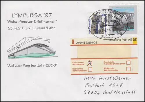 Auf dem Weg ins Jahr 2000 & Eisenbahn ICE, R-Brief SSt Limburg LYMPURGA 21.6.97