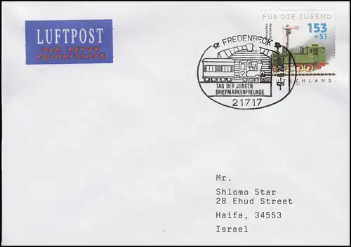 Chemins de fer miniatures avec système de signalisation et de wagon, lettre SSt Fredenbeck 9.6.2002