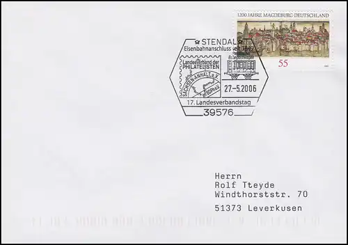 Eisenbahnanschluss Stendal & Preußischer Bahnpostwagen, Bf SSt Stendal 27.5.2006