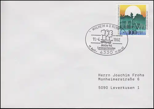 1615 Environnement & Forêt tropicale, EF Bf SSt Mühlheim/Ruhr Landesgartenschau 11.4.92