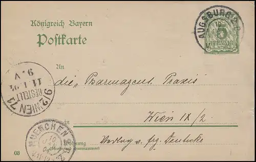 Bayern P 66/03, paragraphe 5 Pf. vert DV 03, AUGBURG 10.1.04 sur MÜNCHEN vers Wien