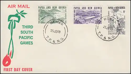 Papua Neu Guinea Süd-Pazifik-Spiele / South Pacific Games, Schmuck-FDC 25.6.69