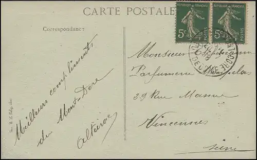 Frankreich Ansichtskarte Le Mont-Dore Panorama, Paar 116 MONT-DORE / DOME 1918 
