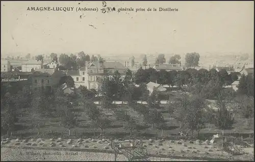 Frankreich Ansichtskarte Amagne-Lucquy Distillerie/Brennerei, EF Lucquy 1908
