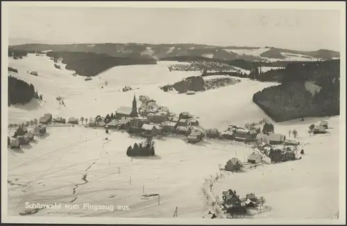 Carte de vue Schönwald/Noirwalds en hiver depuis l'avion, 11.1.24