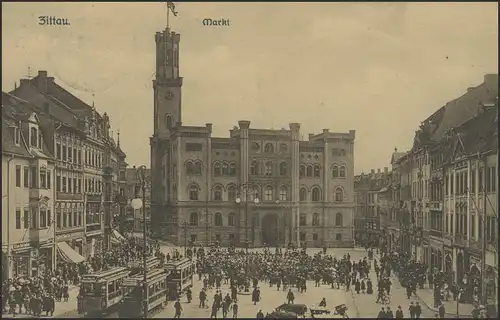Carte de vue Zittau: Markt, Zittau 14.5.1914