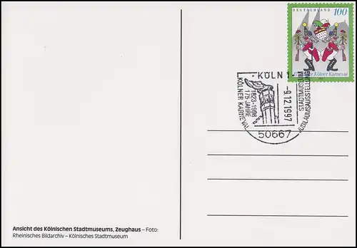 1903 Carnaval de Cologne sur Blanko-AK Cologne Zeughaus SSt Cologne Stadtmuseum 9.12.1997