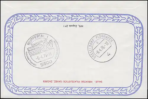 Jugoslawien: EUROPA Helsinki 1975, MiF Schmuck-Karte NAPOSTA'76, Zagreb 6.4.1976