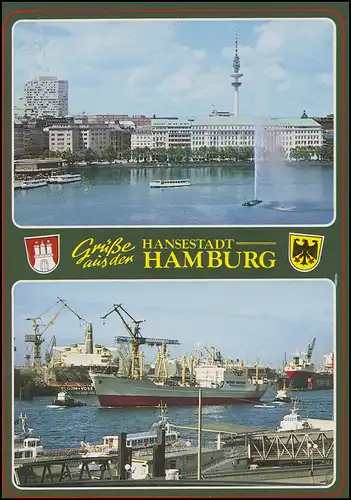 1591 Hamburg, EF AK Hansestadt SSt Hamburg Rolf mit Pinzette und Marke 1.9.1997