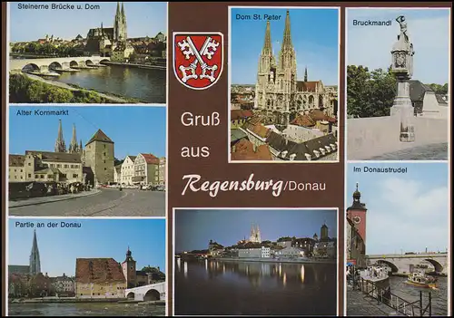 1786 Regensburg [erstmals DEUTSCHLAND auf Briefmarke], EF FDC-AK ESSt Regensburg