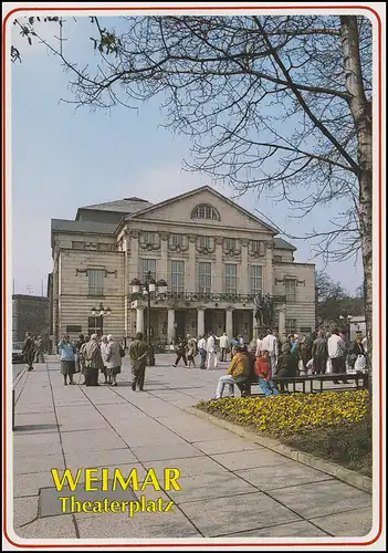 2028 Weimar, AK Nationaltheater, SSt Weimar Kulturstadt Europas Satellit 31.7.99