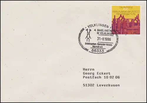 1875 Völklinger Hütte, EF Bf SSt Völklingen Saarlandtag Indurstriekultur 31.8.96