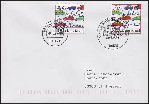 1954 Sécurité routière 10 p. avec 1897, MiF FDC ESSt Berlin 9.10.1997