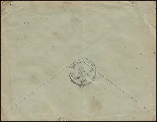 Bayern 10 Pf. Wappen EF Lifeversicherung-Bank NÜRNBEG 28.4.08 vers Oberndorf