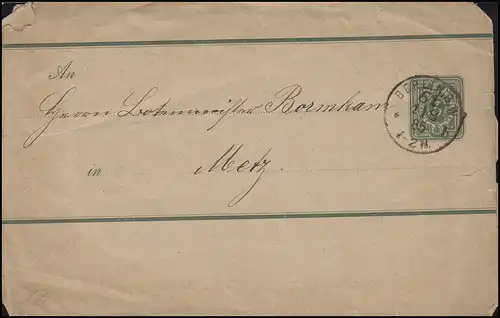 Steifband S 7A Ziffer 3 Pfennig BERLIN 1.8.85 nach Metz 