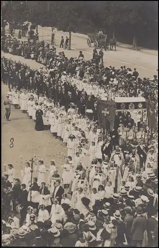 Carte de vue photo de la cortège de procession, EF 5 Pf. Germania EFFERT 20.6.11