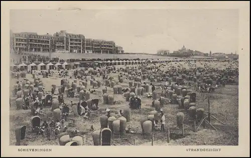 Niederlande Ansichtskarte Scheveningen Strandansicht, MiF SCHEVENINGEN 27.9.1923