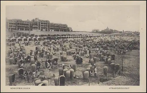 Pays-Bas Carte de vue Scheveningen Strandanblick, MiF SCHEVENINGEN 27.9.1923