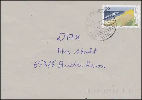 1871 Paysage bodden 100 Pf. Côte EF Lettre SSt Giesheim Lindenstadt 13.11.96