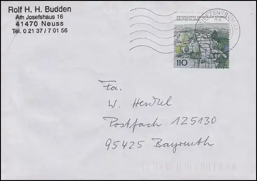 1997 Suisse saxonne 110 Pf. Elbsandsteingebirge EF Bf BZ 15.9.98 n. Bayreuth