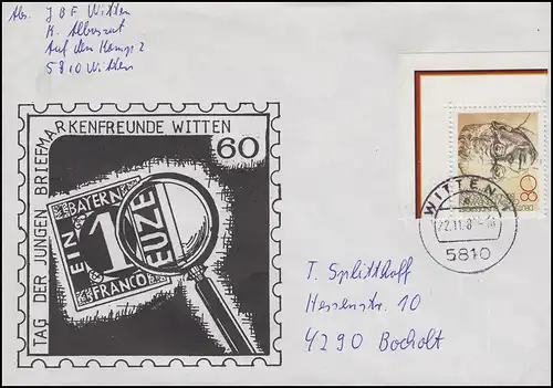 1158 Heinemann aus Bl.18 EF Bf Witten 22.11.82 mit 8-Strich-Codierung + Nr. 0/1