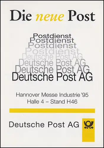 1724 Europe-Elections 1994 dans la carte pliante Deutsche Post AG SSt HANNOVER Messe 3.4.1995