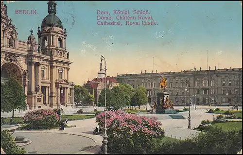 Carte de poste de champ BERLIN 30.5.15 sur AK Dom et le Château Royal