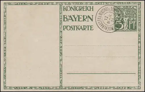 Bayern P 91I/01 Anniversaire 134x85 Médaillon, MÜHLHAUSEN / NOUVEAUTADT a.D. 12.3.11
