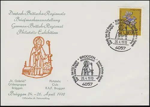 Deutsch-Britische Briefmarkenausstellung 1970 St. Gabriel Gilde Brüggen 26.4.70 