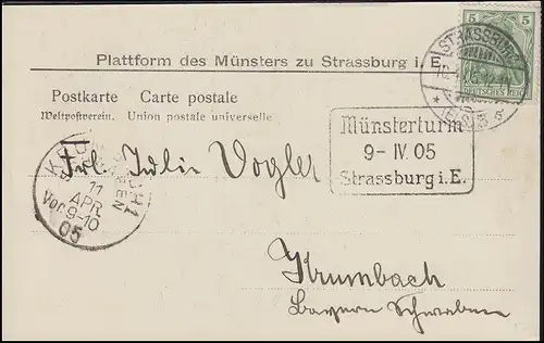 Cartes de vue Plateforme du Münster à Strasbourg, EF 5. PF STRASSBURG 10.4.05