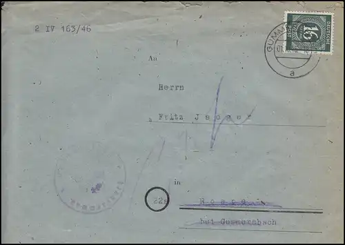 923, paragraphe 16, lettre Pf EF du tribunal de l'Amtsgericht GUMMERSBACH 1.10.46 à Rospe/Gummersbach