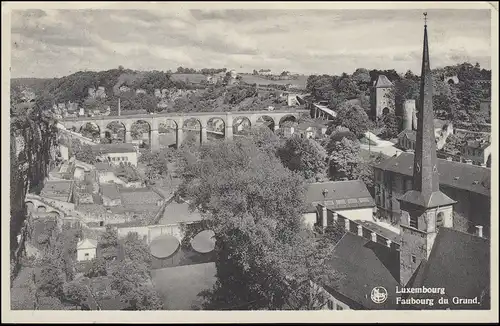 Luxemburg Ansichtskarte Luxembourg: Faubourg du Grund, 20.8.1950