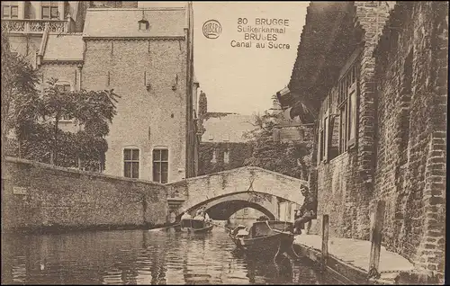 Belgique Carte de vue Bruges Brugge Bruge Suikerkanaal / Suker-Kanal, 8.7.1924