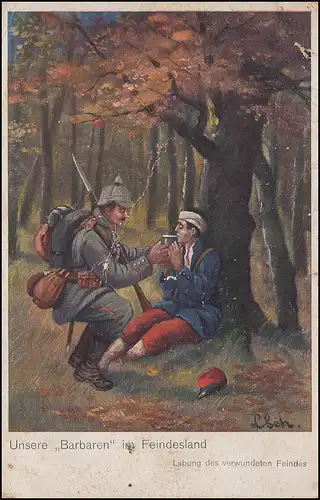 Feldpost BS Kgl. Reservelazarett Schwelm auf Propaganda-AK, 2.11.15